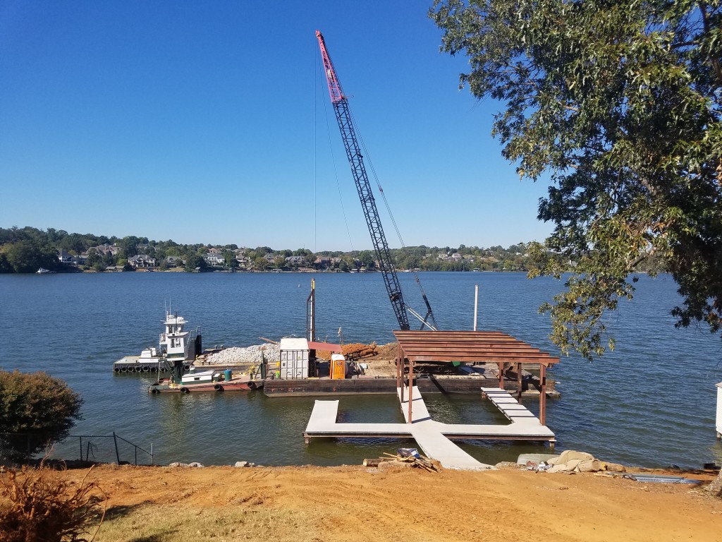 custom dock being built in Knoxville